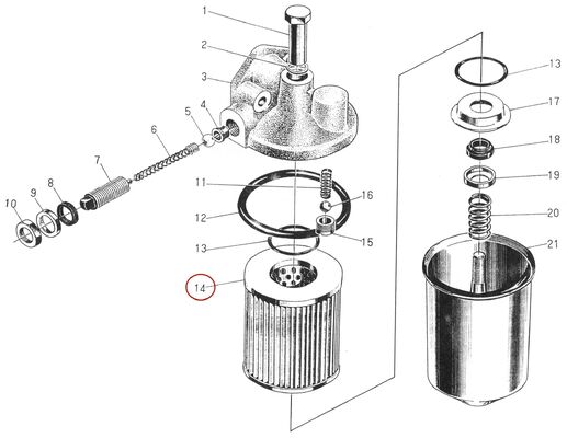 495AG ディーゼルエンジン スペアパーツ - オイルフィルターカートリッジ - J0810