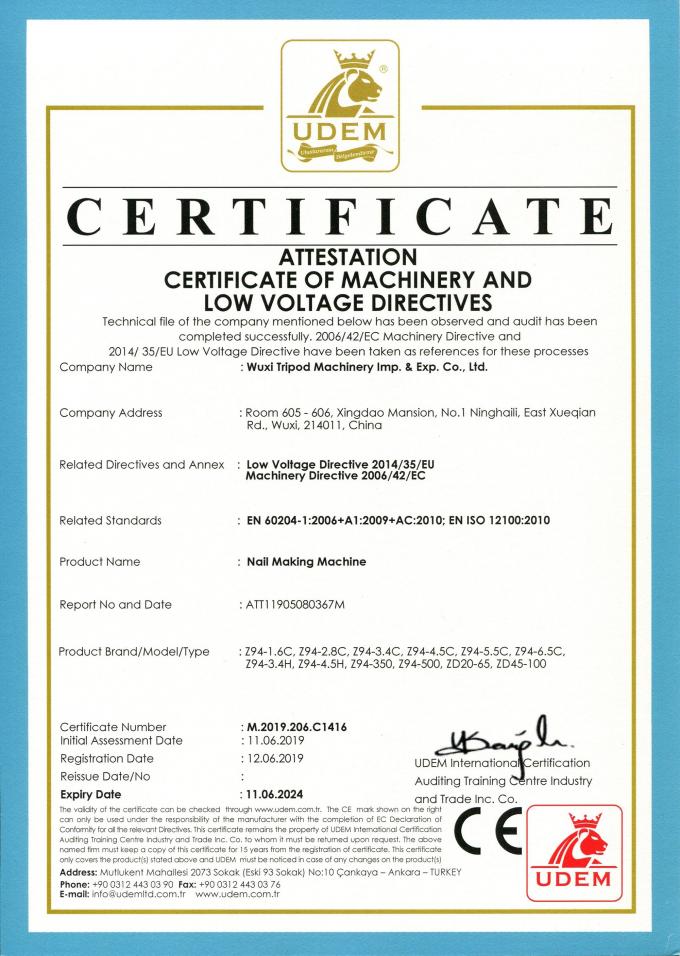 Wuxi Tripod Machinery Imp. & Exp. Co., Ltd. 品質管理